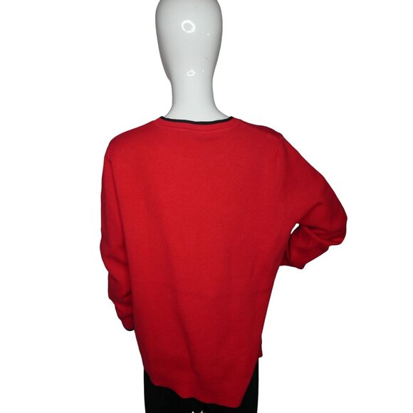 Calligraphie Women's Red Black Dog Sweater XL - Picture 4 of 8